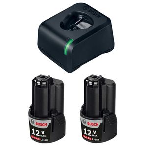 Kit Bosch Carregador de bateria GAL 12V-20 e 2 Baterias 12V 2,0Ah
