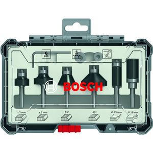 Jogo de Fresas de Aparo e Contorno Bosch Standard - Encaixe de 6 mm, 6 peças