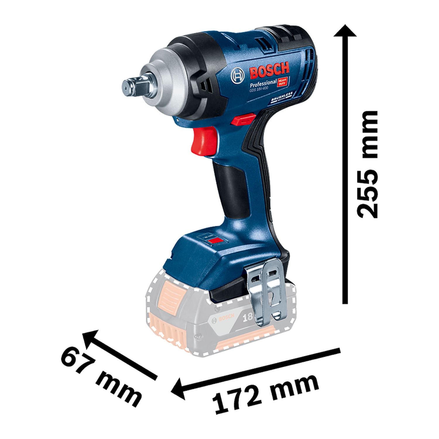 Chave De Impacto Bosch Gds 18v 400 18v Sb 400nm Bosch Ferramentas