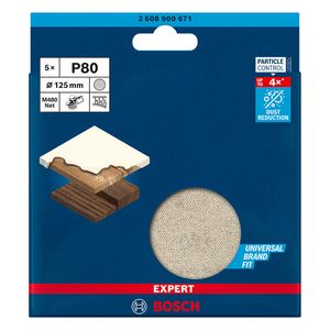 Disco de Lixa Bosch EXPERT M480 125mm 5 peças