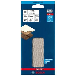 Tiras de lixa Bosch EXPERT M480 for Wood & Paint 80x133mm 10U