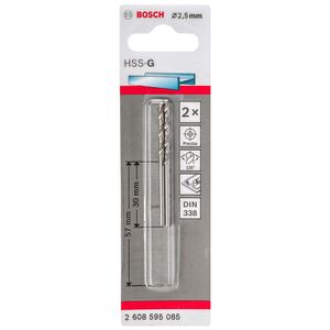 Broca Metal Bosch Aço Rápido HSS-PointTeQ, 2 peças