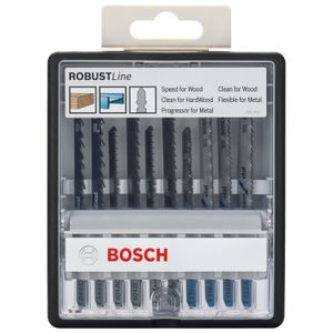 Jogo serra tico tico Bosch Robust Line Madeira e Metal 10pçs