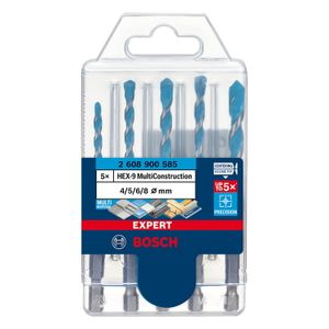 Broca Bosch EXPERT HEX-9 Multiconstruction Ø4, 5, 6, 6, 8mm 5pçs