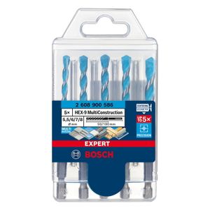 Broca Bosch EXPERT HEX-9 Multicons Ø5 / 5 / 6 / 7 / 8mm 5pçs