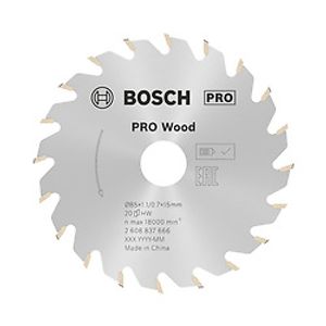 Disco de serra circular Bosch PRO Wood Cordless 85mm, 20 d